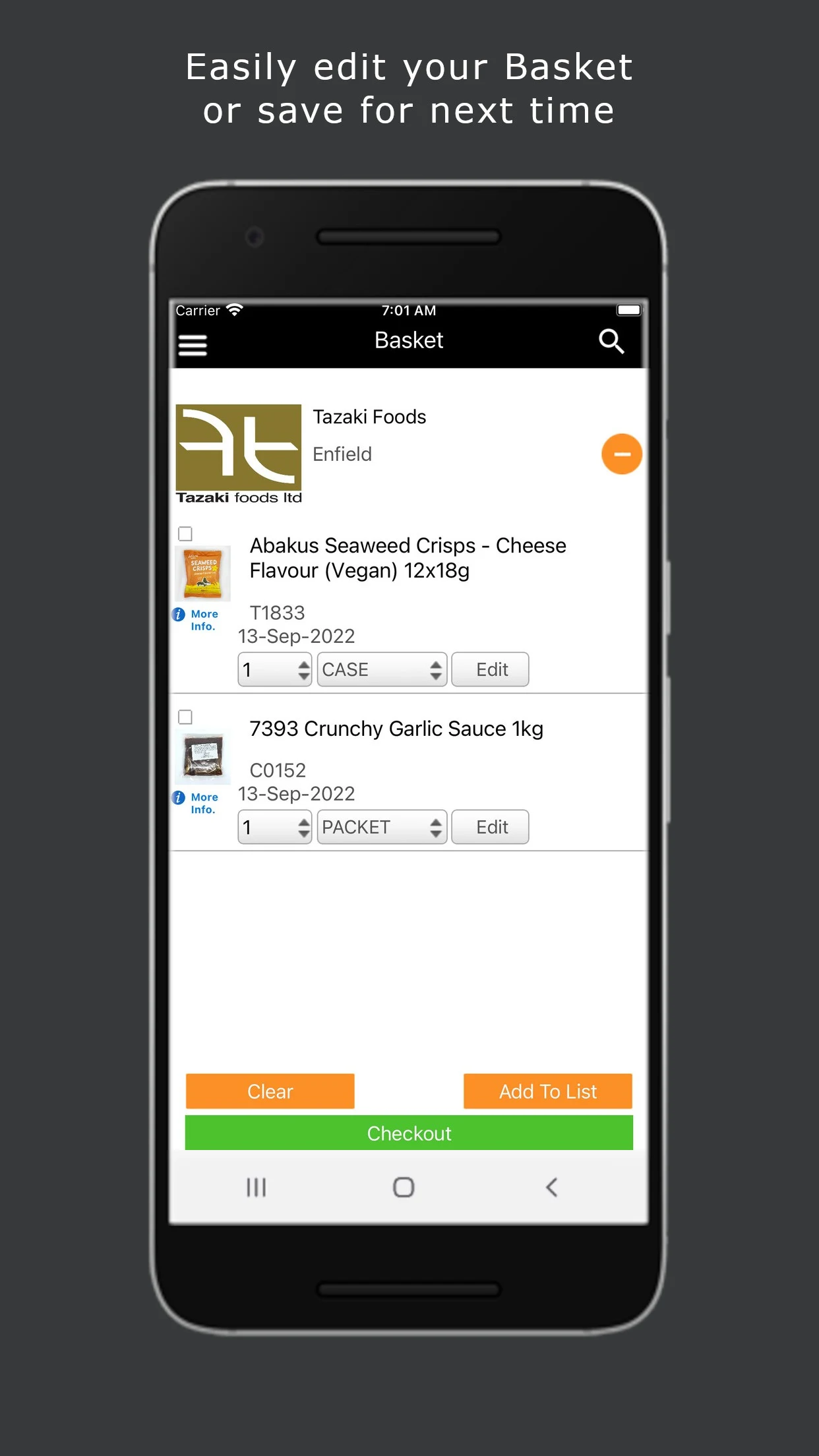 Tazaki Foods screenshot